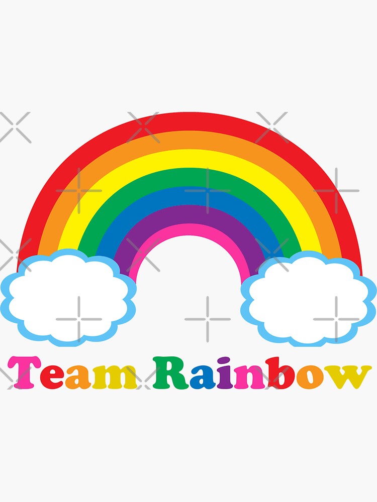 Team Rainbow Cute Colorful Sticker For Sale By Elishamarie28 Redbubble