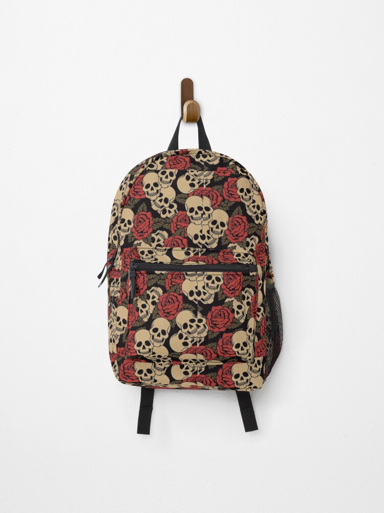 Thumbnail 1 of 3, Backpack, SKULLS AND ROSES designed and sold by TheGiftingTree.