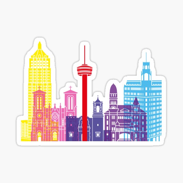 San Antonio skyline pop Sticker