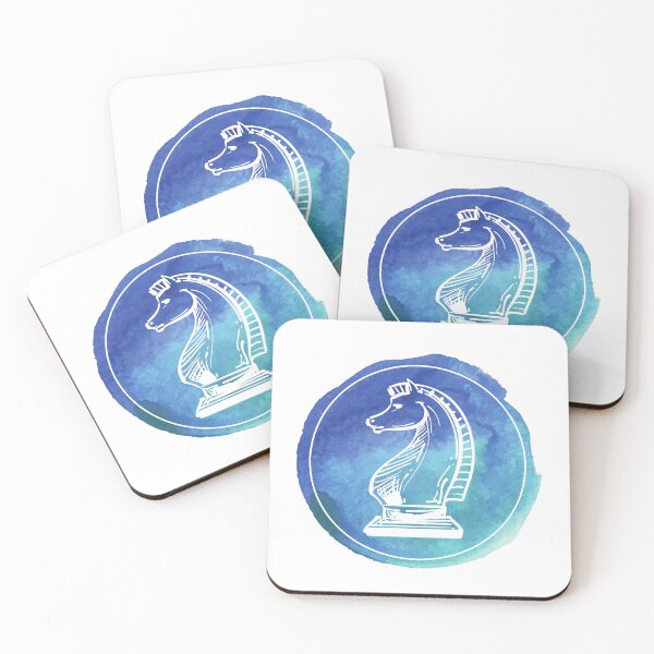 Item preview, Chess Horse Blue Watercolor designed and sold by RaquelDeneth.