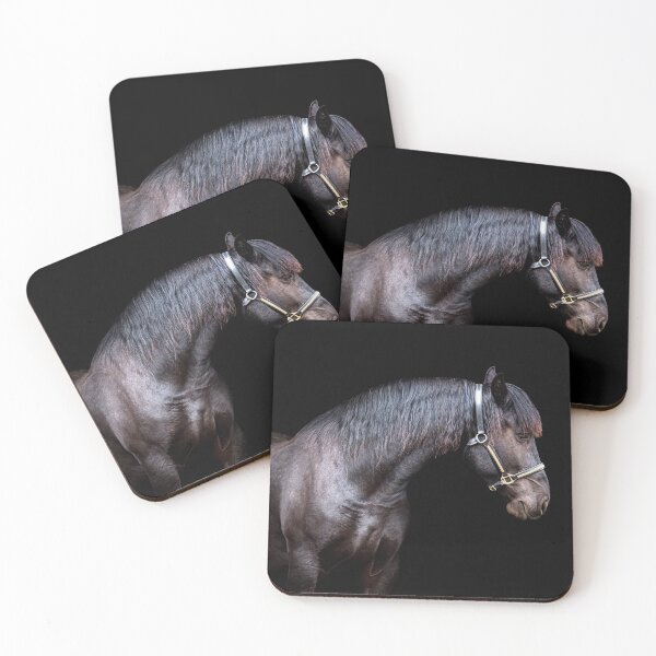 Item preview, Friesian Horse on Black Background designed and sold by OryPhotography.