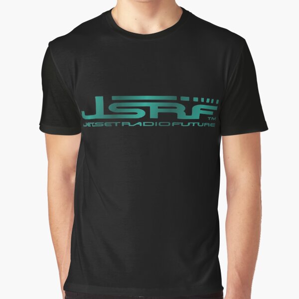 Vista previa del artículo con la obra «Jet Set Radio Future (JSRF) Texto Metálico Turquesa», diseñado y vendido por everything4eva.
