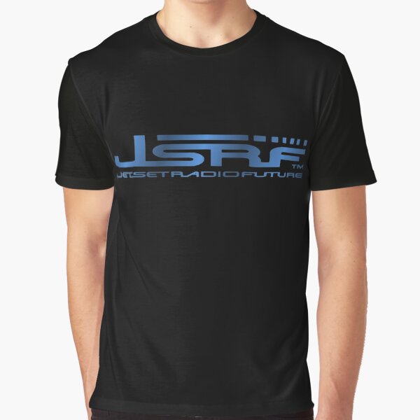 Vista previa del artículo con la obra «Jet Set Radio Future (JSRF) Texto Azul Metálico», diseñado y vendido por everything4eva.