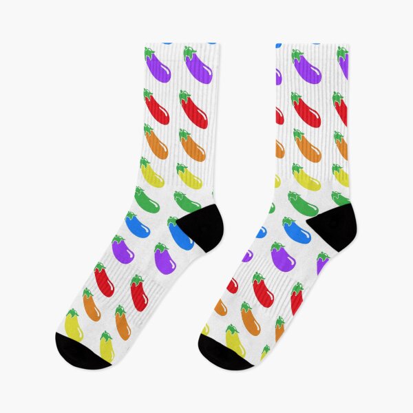 Item preview, Rainbow Eggplant Emoji Gay Pride Pattern designed and sold by conceptcreature.