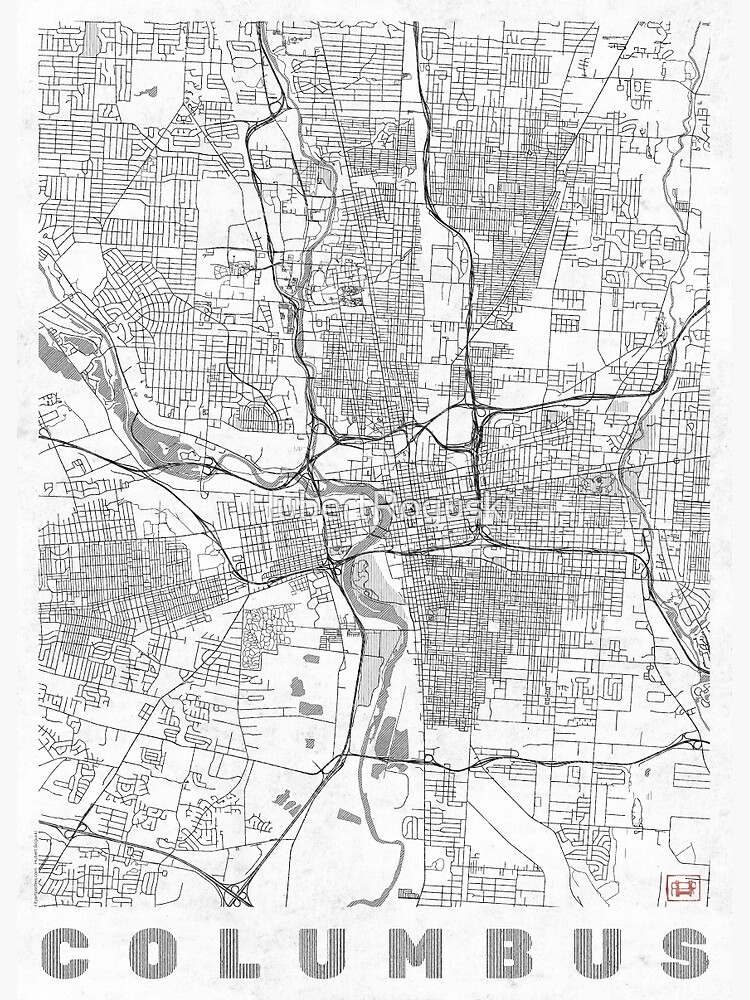 Columbus Map Line by HubertRoguski
