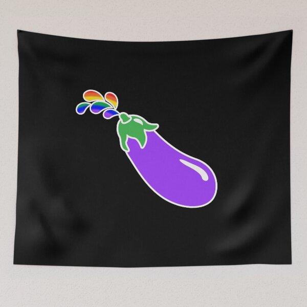 Item preview, Gay Eggplant Emoji Rainbow Squirt designed and sold by conceptcreature.