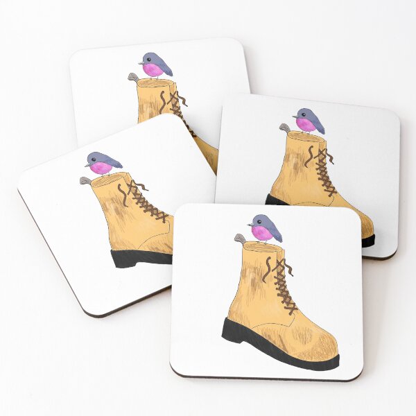 Item preview, Doc martins yellow boots with bird designed and sold by lemonsNlavender.