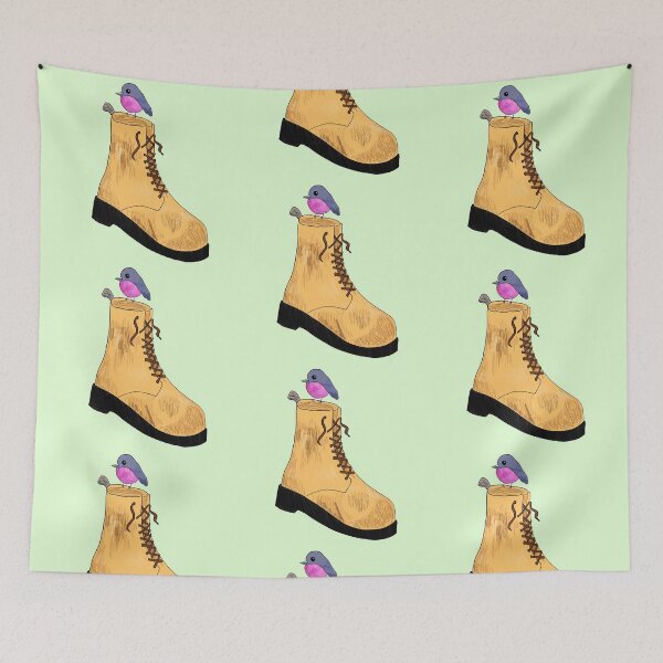 Item preview, Doc martins yellow boots with bird designed and sold by lemonsNlavender.