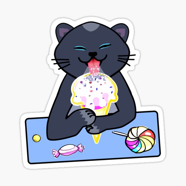 "cat licking ice cream cone" Sticker by vervedress Redbubble