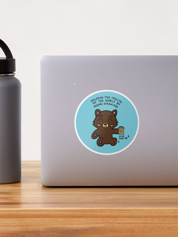 Strawless Bear Sticker for Sale by WashU-GlobeMed