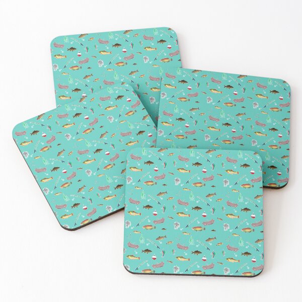Gone Fishing Lures and Boat Coasters (Set of 4)