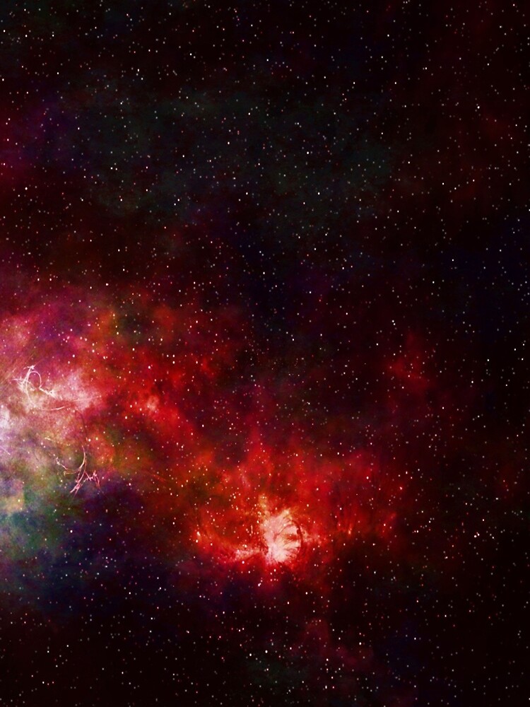 Velvet red nebula glow, shiny cosmos, black, Milky way, Dark