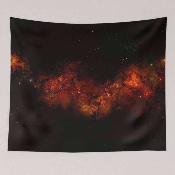 Item preview, Lava red nebula glow, shiny cosmos, black, Milky way, Dark starry space, Galaxy, aesthetic outer space, universe designed and sold by August-E.