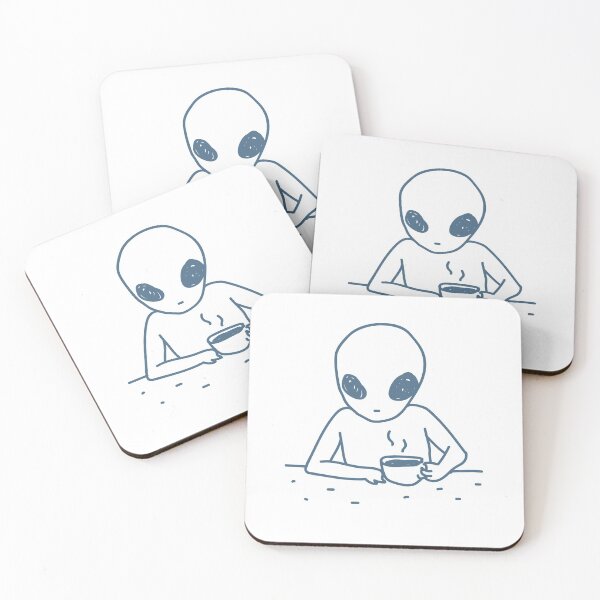 Item preview, ET chillin' and drinking coffee designed and sold by Futuristics.