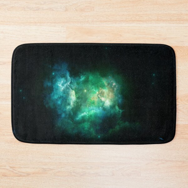 Item preview, Teal blue heart nebula cloud glow, shiny turquoise cosmos, black, Milky way, Dark starry space, Galaxy, aesthetic outer space, universe designed and sold by August-E.