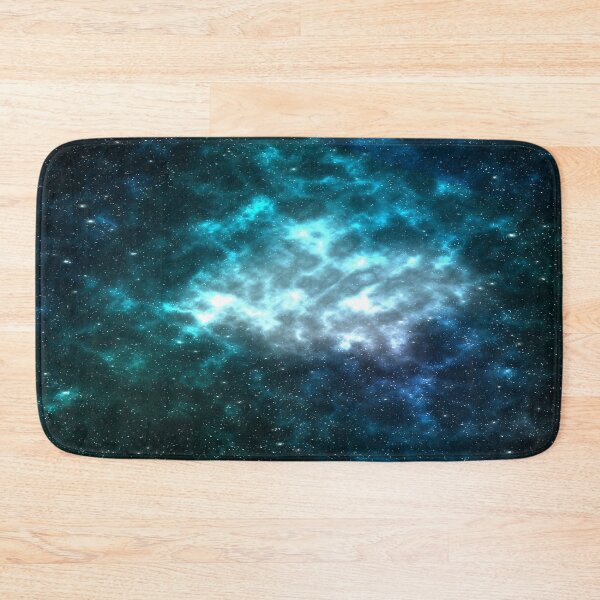 Item preview, Teal blue nebula clouds, shiny cosmos, neon glow, black, Milky way, Dark starry space, Galaxy, aesthetic outer space, universe designed and sold by August-E.