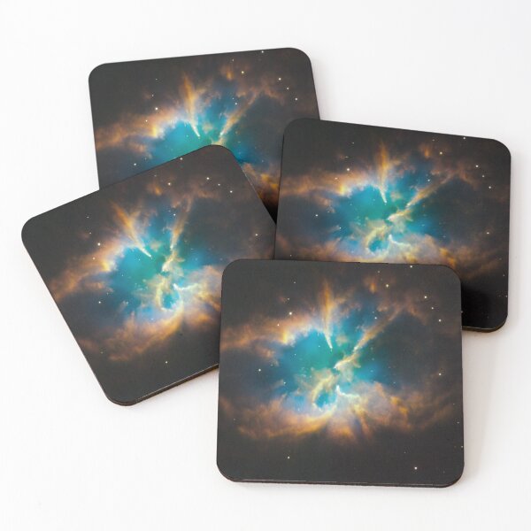 Item preview, Teal blue nebula eye, shiny cosmos, neon glow, black, Milky way, Dark starry space, aesthetic outer space, universe designed and sold by August-E.