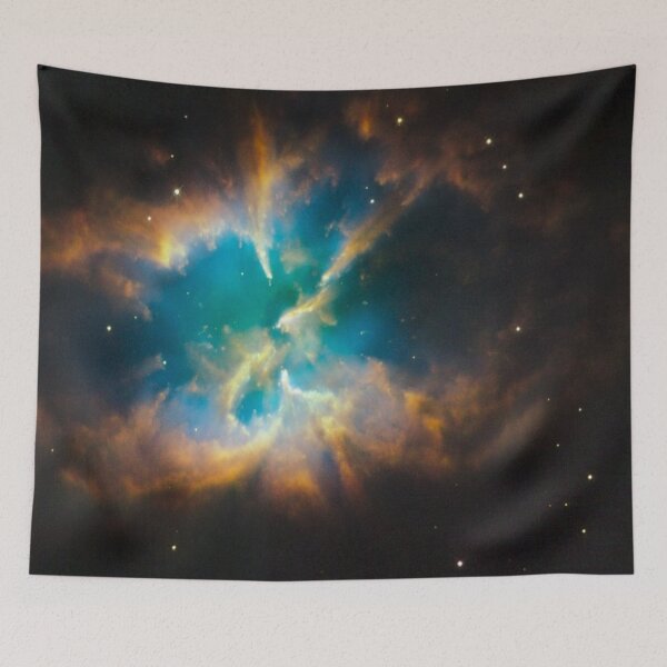 Item preview, Teal blue nebula eye, shiny cosmos, neon glow, black, Milky way, Dark starry space, aesthetic outer space, universe designed and sold by August-E.