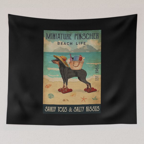 Item preview, Beach Life Sandy Toes Miniature Pinscher dog designed and sold by Douglafa.
