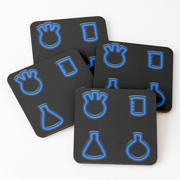 Item preview, Three Flasks and a Beaker - Neon Blue designed and sold by Artsy-Chemist.