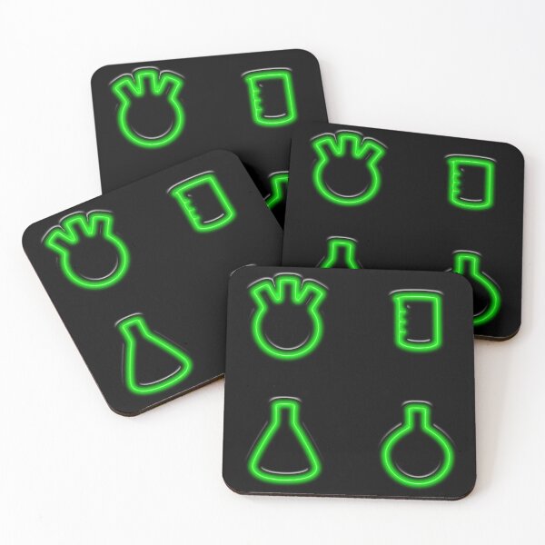 Item preview, Three Flasks and a Beaker - Neon Green designed and sold by Artsy-Chemist.