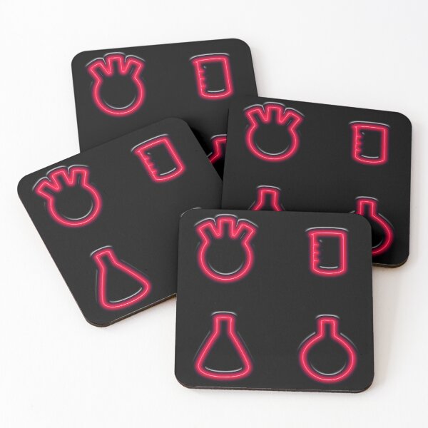 Item preview, Three Flasks and a Beaker - Neon Red designed and sold by Artsy-Chemist.