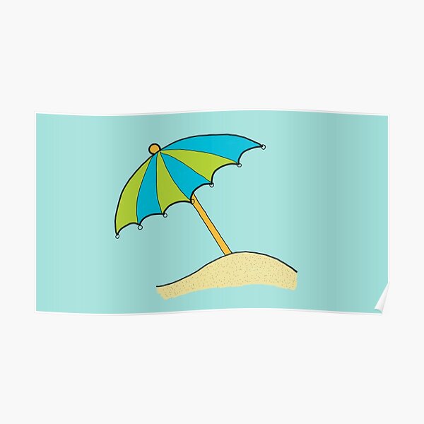 "Beach Umbrella" Poster for Sale by mili45 Redbubble
