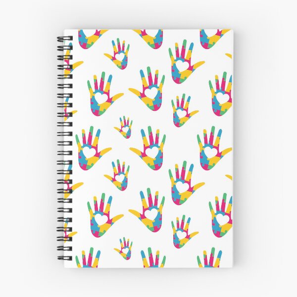 Item preview, hand shaped puzzle seamless pattern for autism awareness designed and sold by werezu.