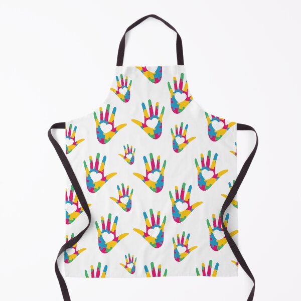 Item preview, hand shaped puzzle seamless pattern for autism awareness designed and sold by werezu.