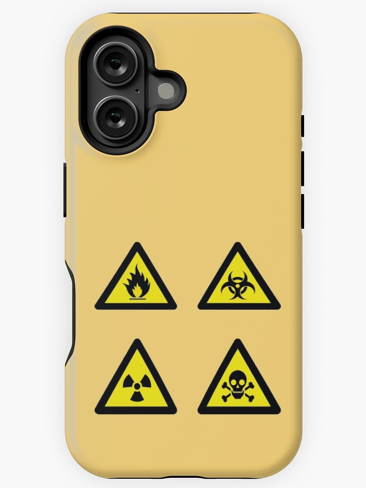 Thumbnail 1 von 4, iPhone-Hülle, Giftige Schilder, Gelb, Giftige Etiketten, Warnung, Zeichen, Gefahr, Risiko, Symbol, giftige Menschen, Biogefährdung, Gift, Vorsicht, Biologie, schwarz, radioaktiv, nuklear, Zeichen, Strahlung, gefährlich designt und verkauft von Freefay.