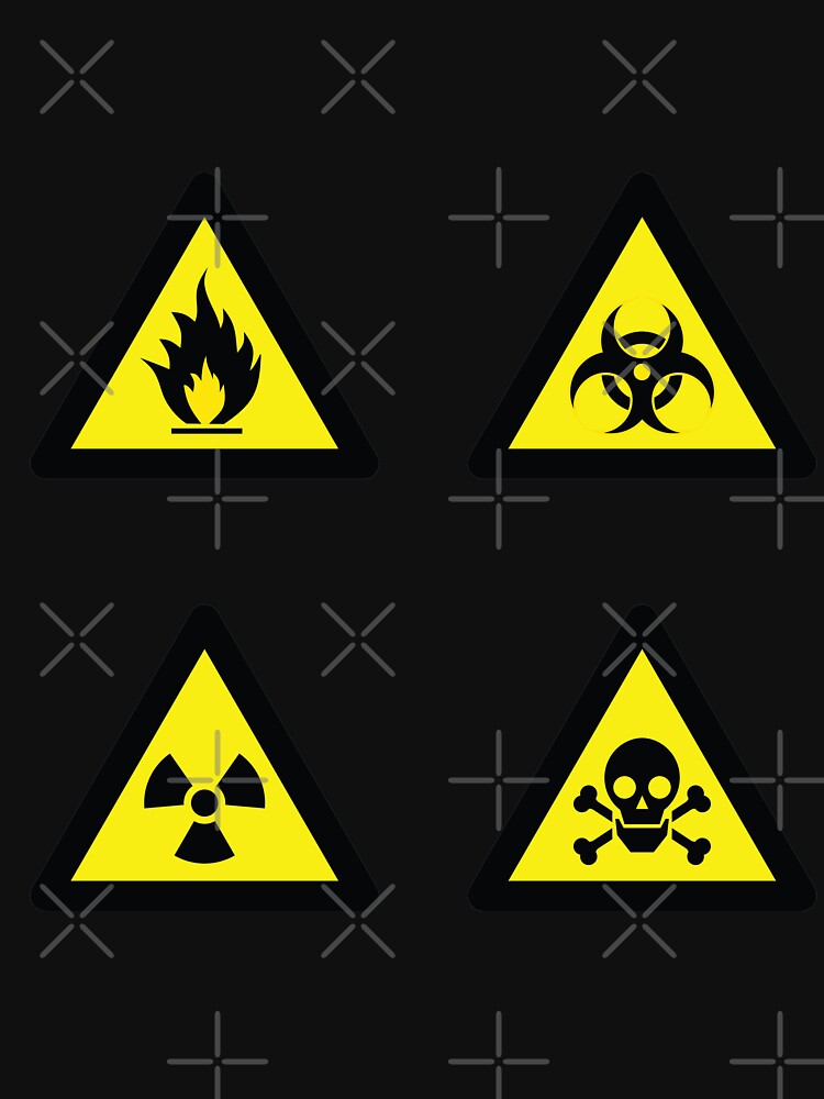 Thumbnail 7 von 7, Funktionsshirt, Giftige Schilder, Gelb, Giftige Etiketten, Warnung, Zeichen, Gefahr, Risiko, Symbol, giftige Menschen, Biogefährdung, Gift, Vorsicht, Biologie, schwarz, radioaktiv, nuklear, Zeichen, Strahlung, gefährlich designt und verkauft von Freefay.