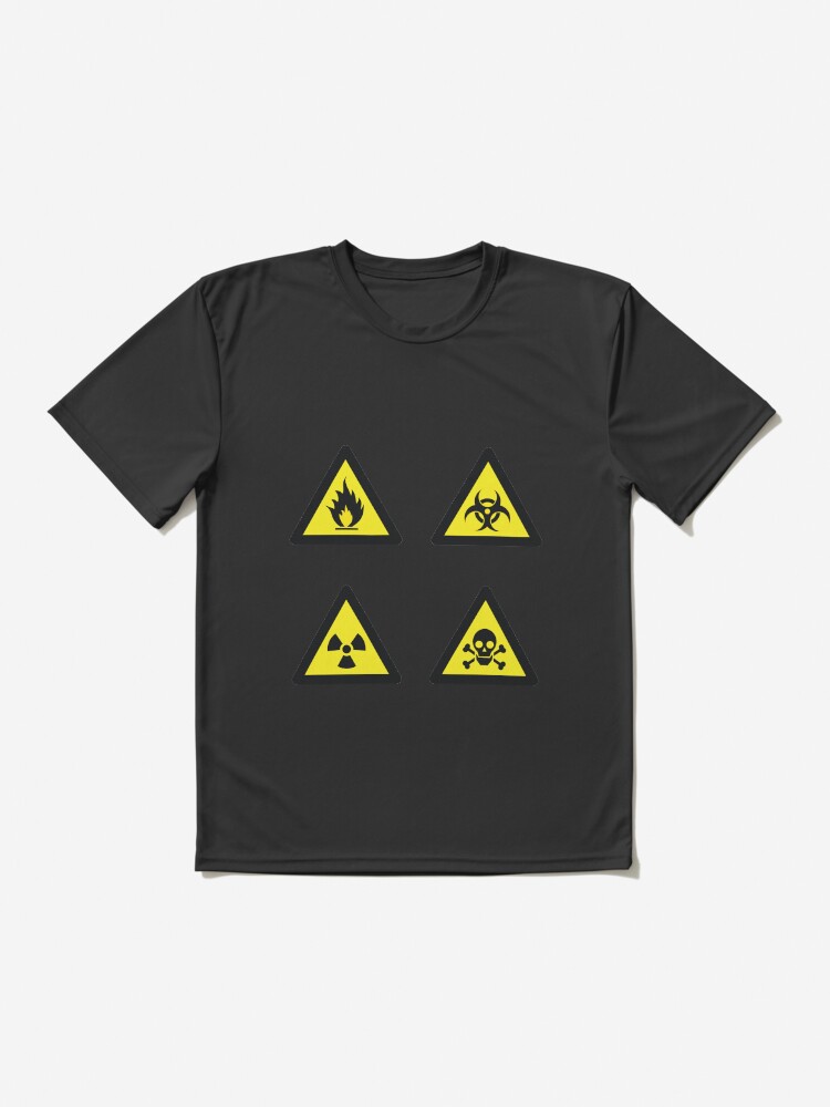Thumbnail 2 von 7, Funktionsshirt, Giftige Schilder, Gelb, Giftige Etiketten, Warnung, Zeichen, Gefahr, Risiko, Symbol, giftige Menschen, Biogefährdung, Gift, Vorsicht, Biologie, schwarz, radioaktiv, nuklear, Zeichen, Strahlung, gefährlich designt und verkauft von Freefay.