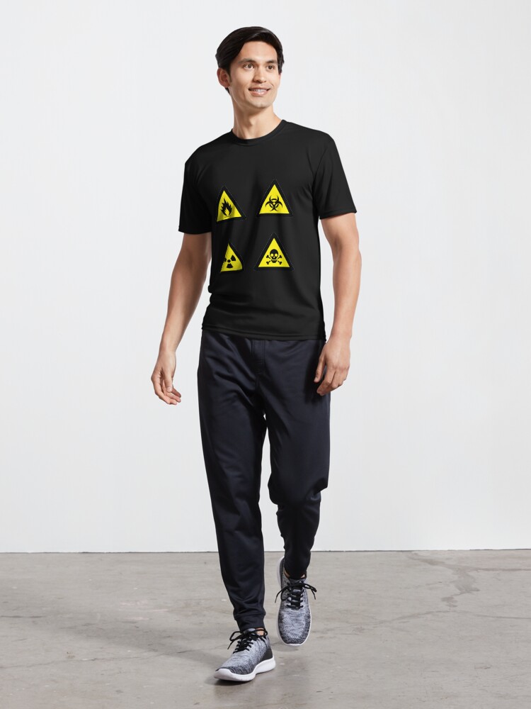 Thumbnail 5 von 7, Funktionsshirt, Giftige Schilder, Gelb, Giftige Etiketten, Warnung, Zeichen, Gefahr, Risiko, Symbol, giftige Menschen, Biogefährdung, Gift, Vorsicht, Biologie, schwarz, radioaktiv, nuklear, Zeichen, Strahlung, gefährlich designt und verkauft von Freefay.