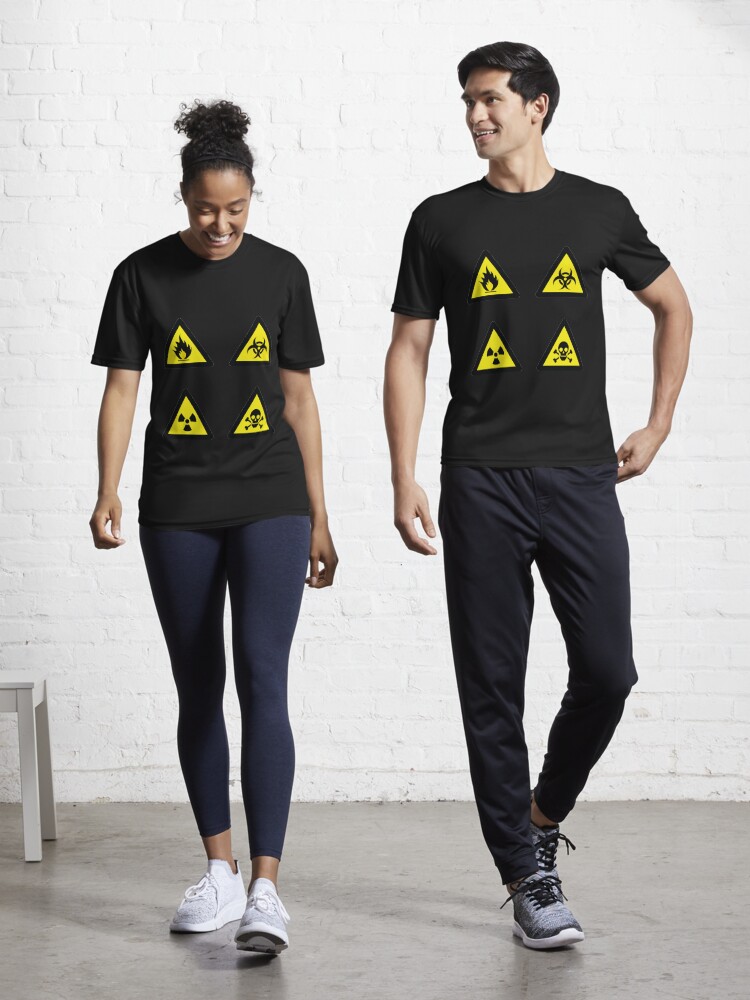 Thumbnail 1 von 7, Funktionsshirt, Giftige Schilder, Gelb, Giftige Etiketten, Warnung, Zeichen, Gefahr, Risiko, Symbol, giftige Menschen, Biogefährdung, Gift, Vorsicht, Biologie, schwarz, radioaktiv, nuklear, Zeichen, Strahlung, gefährlich designt und verkauft von Freefay.