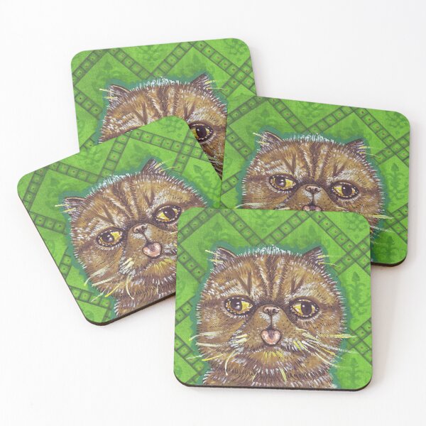 Item preview, Creepy Cat Green designed and sold by Caroline Bialick.