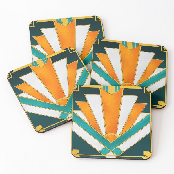 Item preview, Orange and green art deco designed and sold by MLD112.
