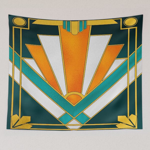 Item preview, Orange and green art deco designed and sold by MLD112.