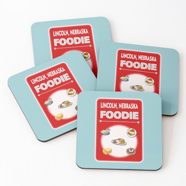 Item preview, Lincoln, Nebraska - Foodie - Orange Red Background designed and sold by ThisNThatImages.