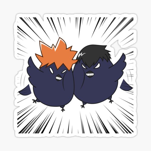 Hinata Crow And Kageyama Crow Racing Sticker By Chibicheems Redbubble 0500