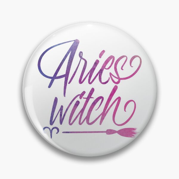 Item preview, Aries Witch Zodiac Sign and Broomstick designed and sold by MonijoStudio.