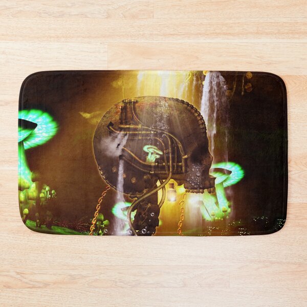 Item preview, Awesome steampunk skull in a cave designed and sold by nicky2342.