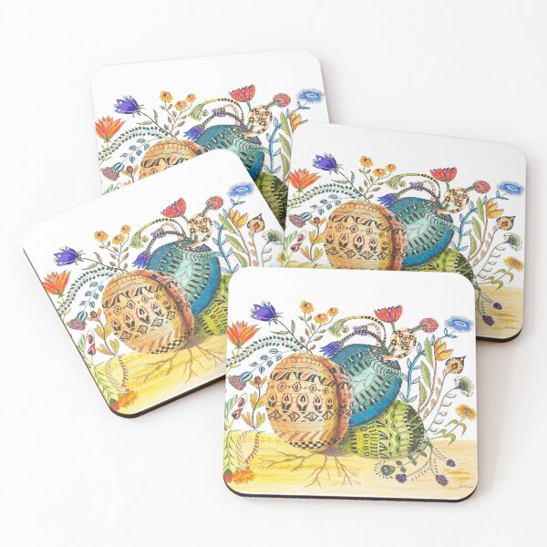 Item preview, Wild Flower Pods watercolor and ink designed and sold by Bonnie Mincu.
