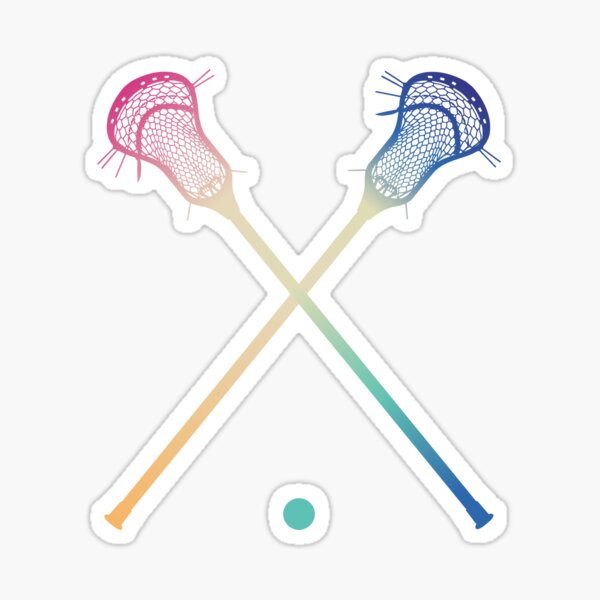 Multi Colored Lacrosse Sticks Sticker
