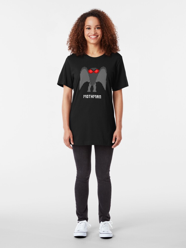Alternate view of 8-Bit MOTHMAN Slim Fit T-Shirt