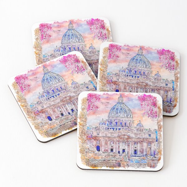 Item preview, St. Peter's Basilica Rome Italy Watercolor designed and sold by VerboShop.