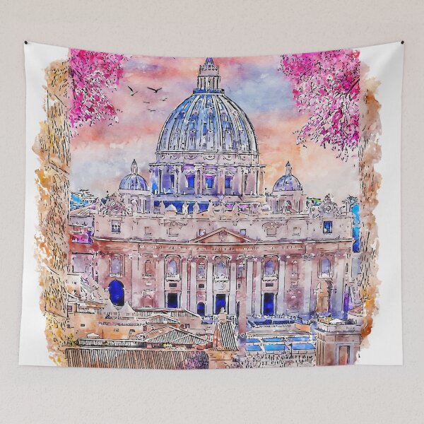 Item preview, St. Peter's Basilica Rome Italy Watercolor designed and sold by VerboShop.