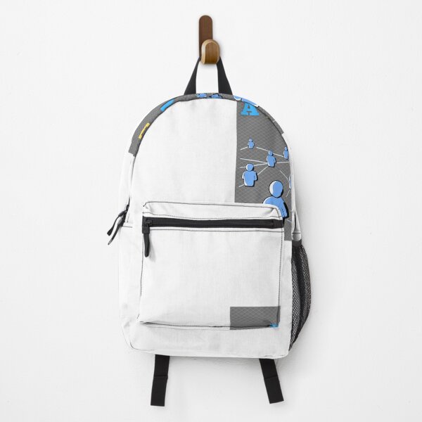 light grey say slogan Backpack