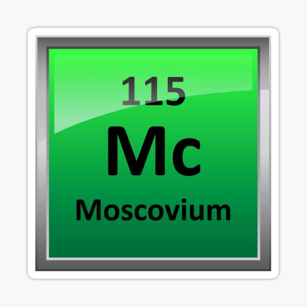 Moscovium or Element 115 Periodic Table Symbol Sticker