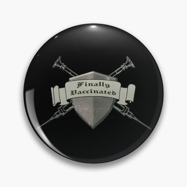 Item preview, Finally Vaccinated (Shield and Syringes)) designed and sold by superdumb70.