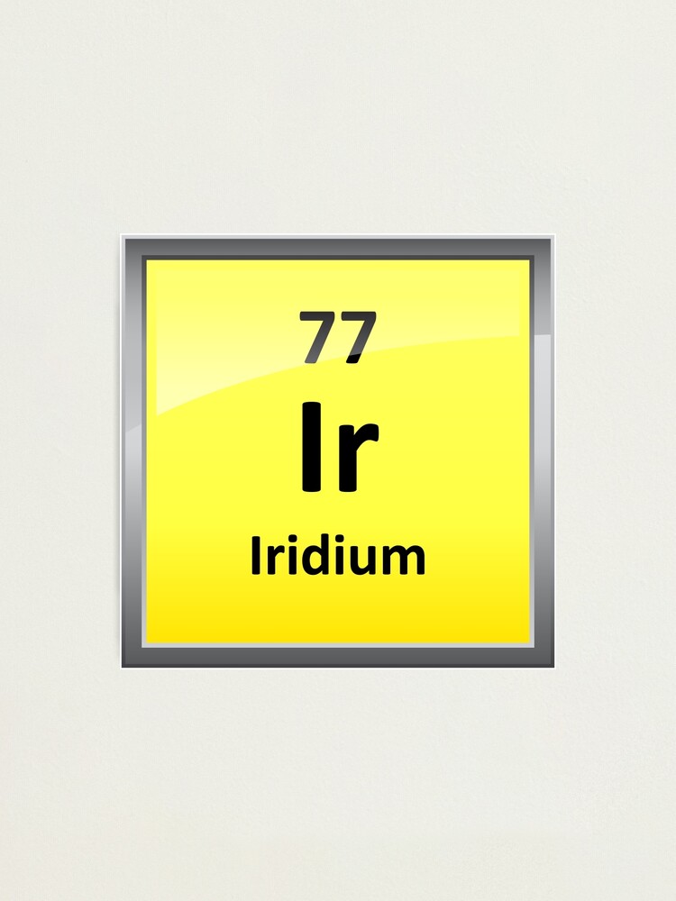 Iridium Periodic Table Element Symbol Photographic Print For Sale By Sciencenotes Redbubble 1866